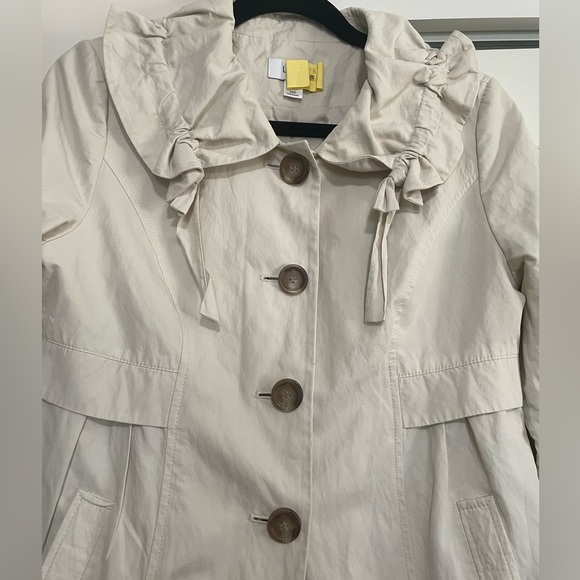 Ann Taylor Loft Petites Lightweight Rain Jacket Beige Size Medium Petite - Picture 3 of 13